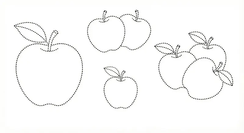 🍎 Apple - Trace and Color