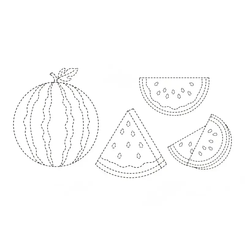🍉 Watermelon - Trace and Color