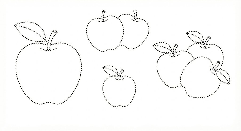 🍎 Apple - Trace and Color