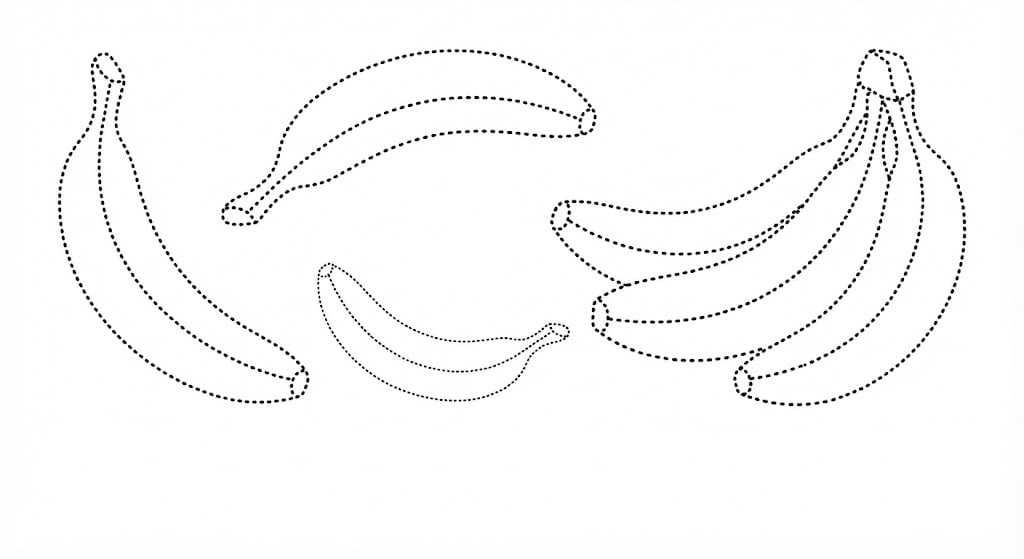 🍌 Banana - Trace and Color