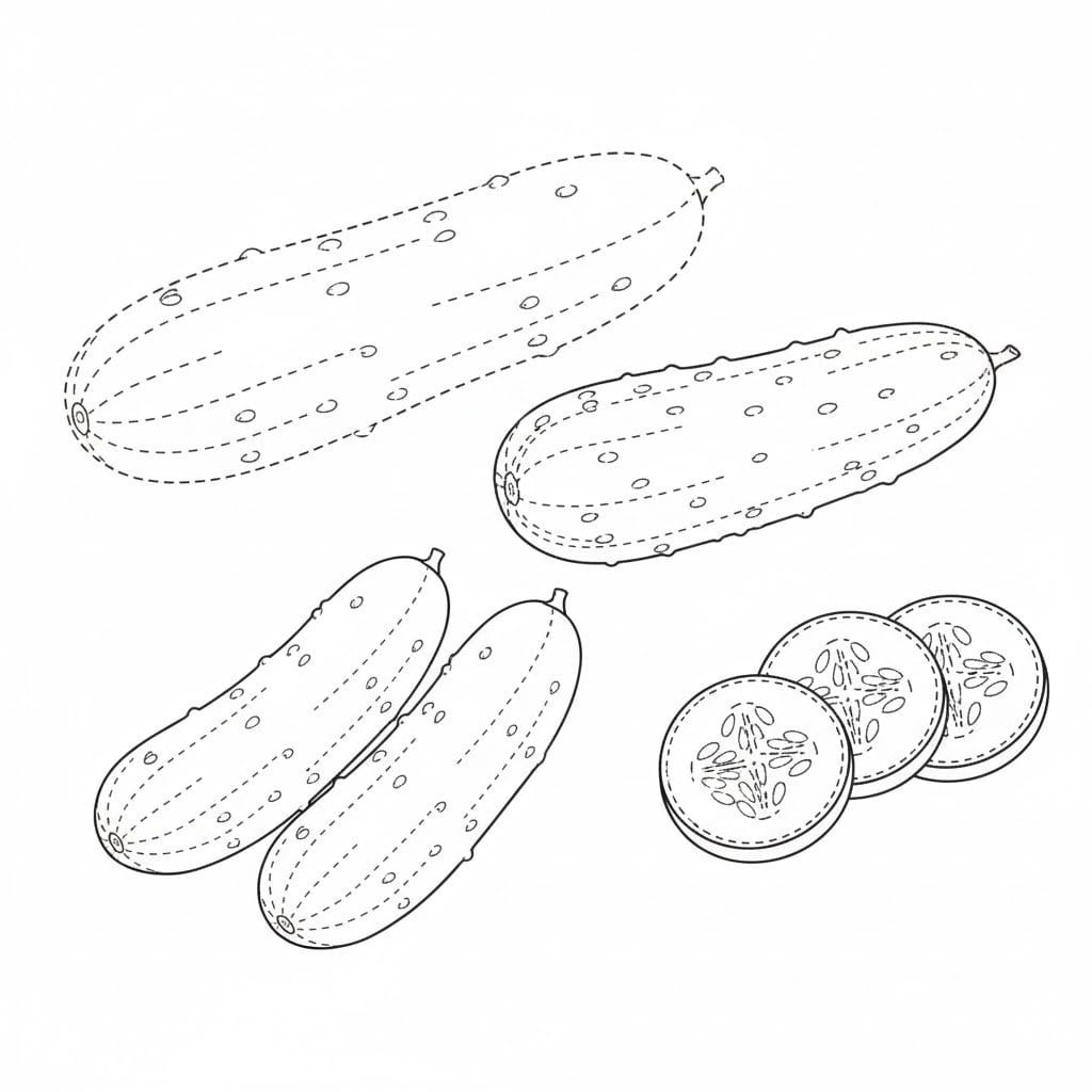 🥒 Cucumber - Trace and Color