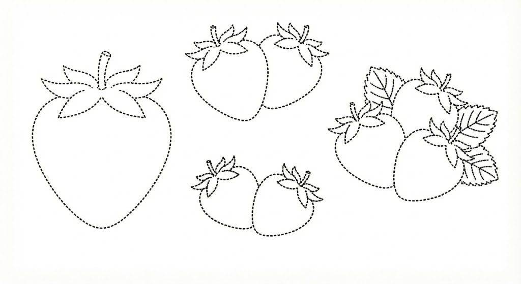 🍓 Strawberry - Trace and Color