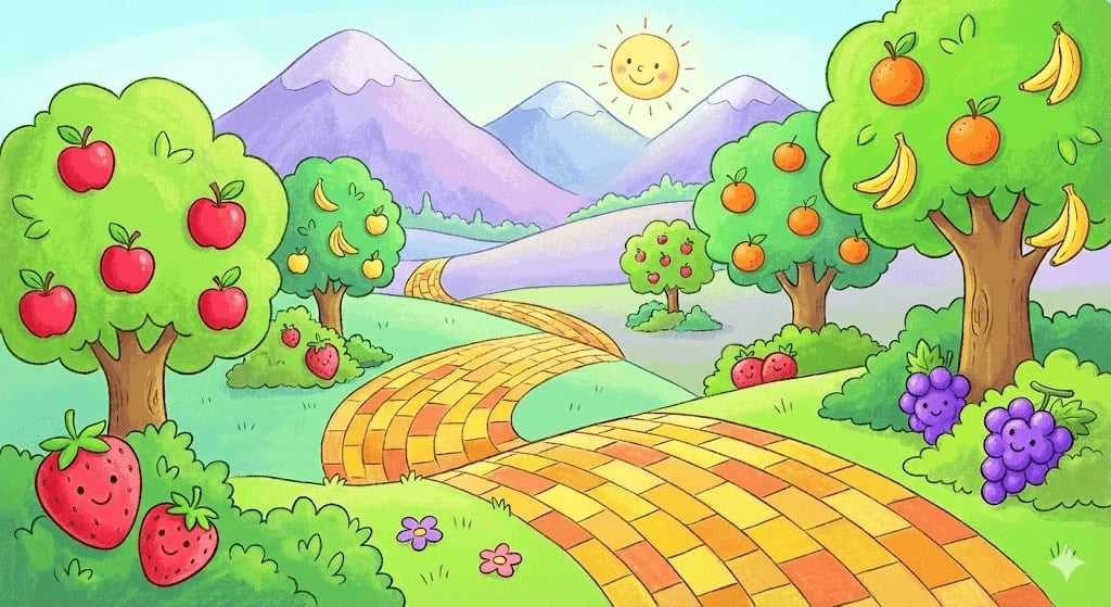 Mountain Road Jigsaw Puzzle - Fruit Trees & Scenic Mountain Drive